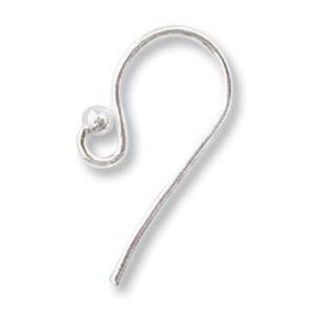 18mm Sterling Silver Earring Hook: Bali style image 0